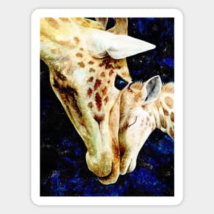 Night sky giraffes Magnet